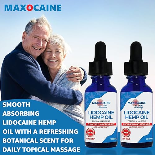 Vista 7 de Aceite de cáñamo de lidocaína al 4 % – Aceite calmante tópico de máxima fuerza para alivio del dolor de acción rápida para apoyo muscular