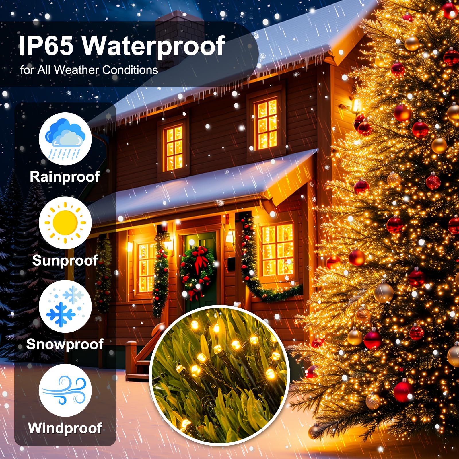 Confezione da 2 luci solari per esterni, ogni stringa di 100 LED a energia solare da 100 LED impermeabili con 8 modalità, luci solari per esterni, per patio, giardino, albero, decorazione per
