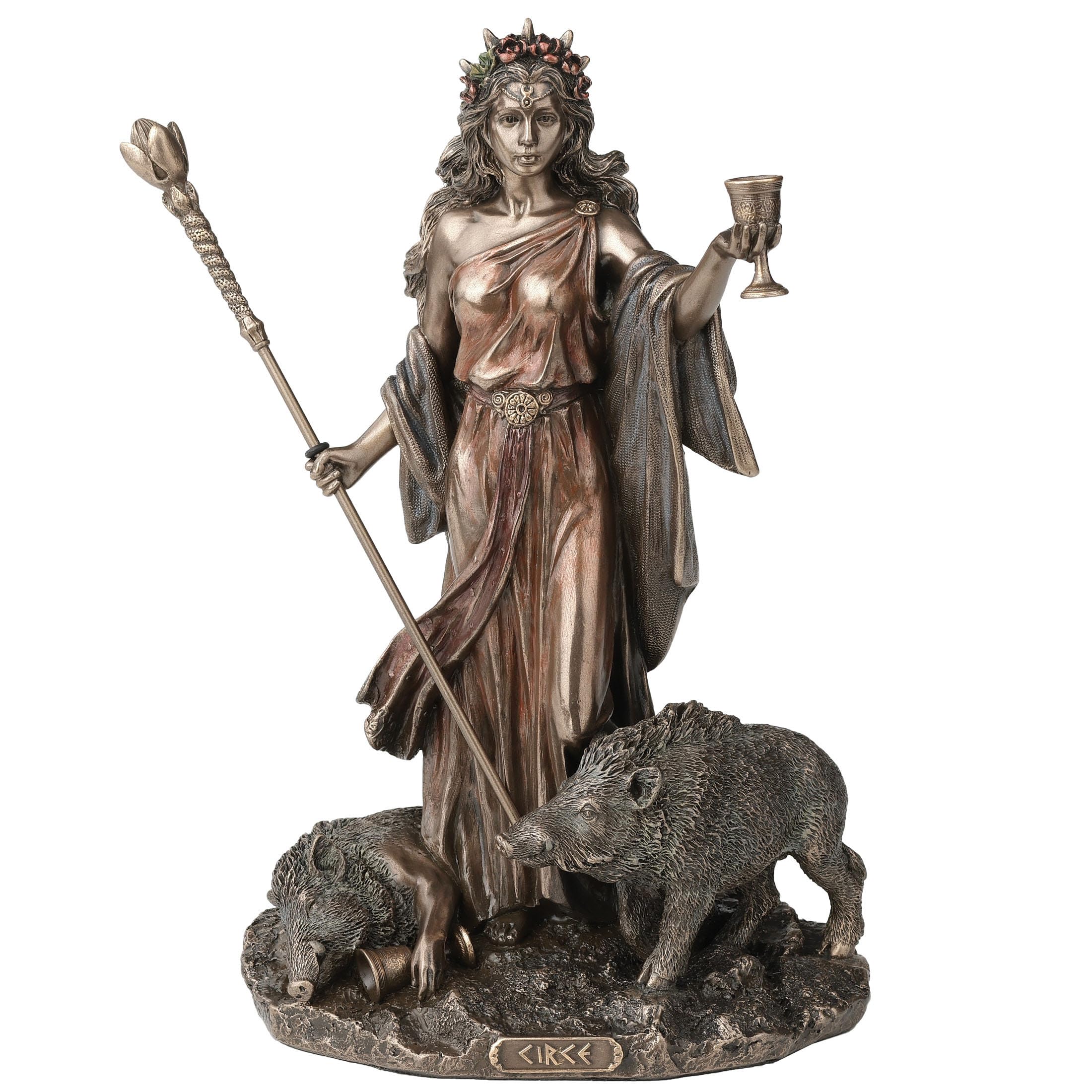 Veronese Design 9 3/8 Inches Circe The Greek Goddess of Magic and Sorcery Cold Cast Resin Bronze Finish Home Decor Statue
