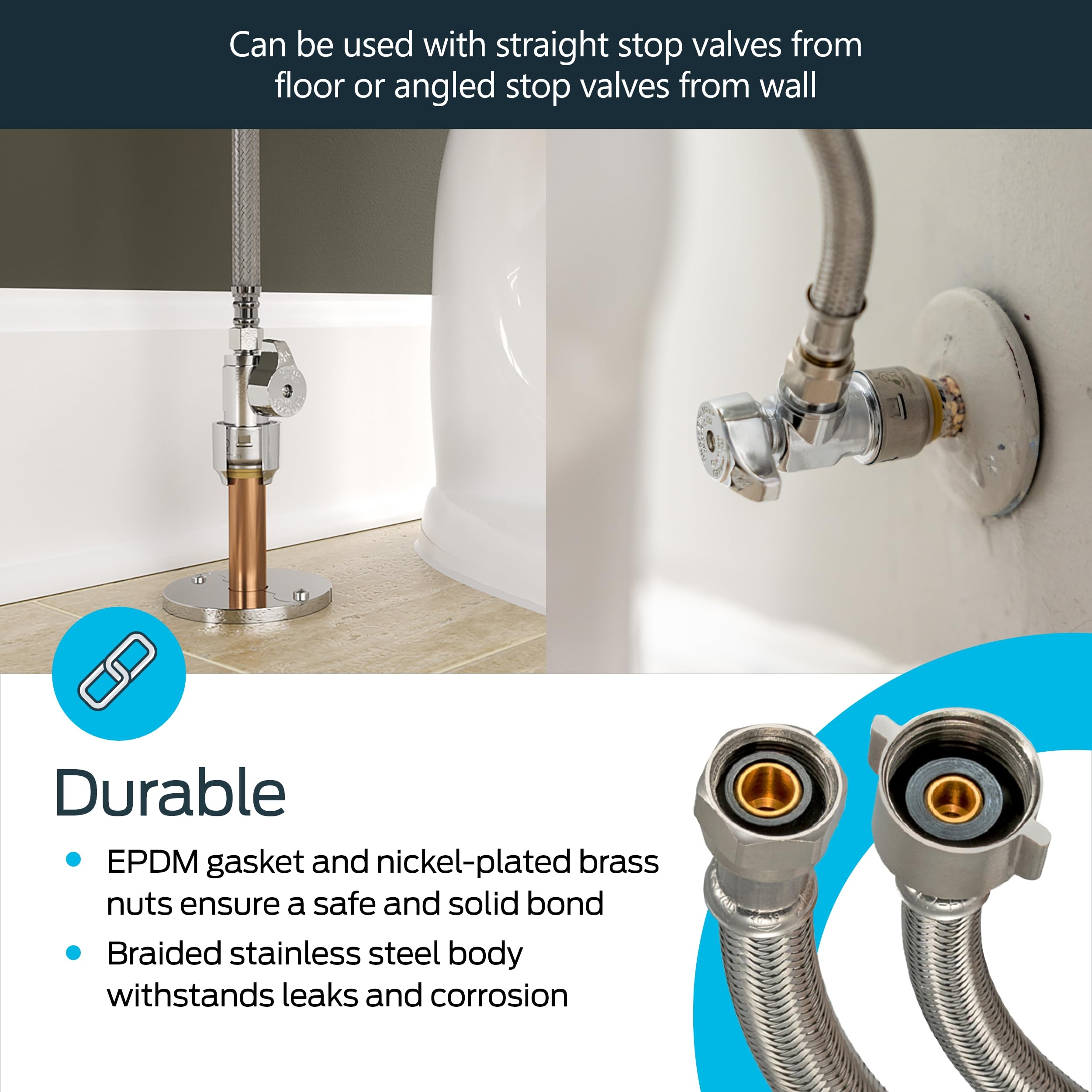 プレストマン Eastman 12 Inch Steel-Flex Braided Toilet Connector, 7/8