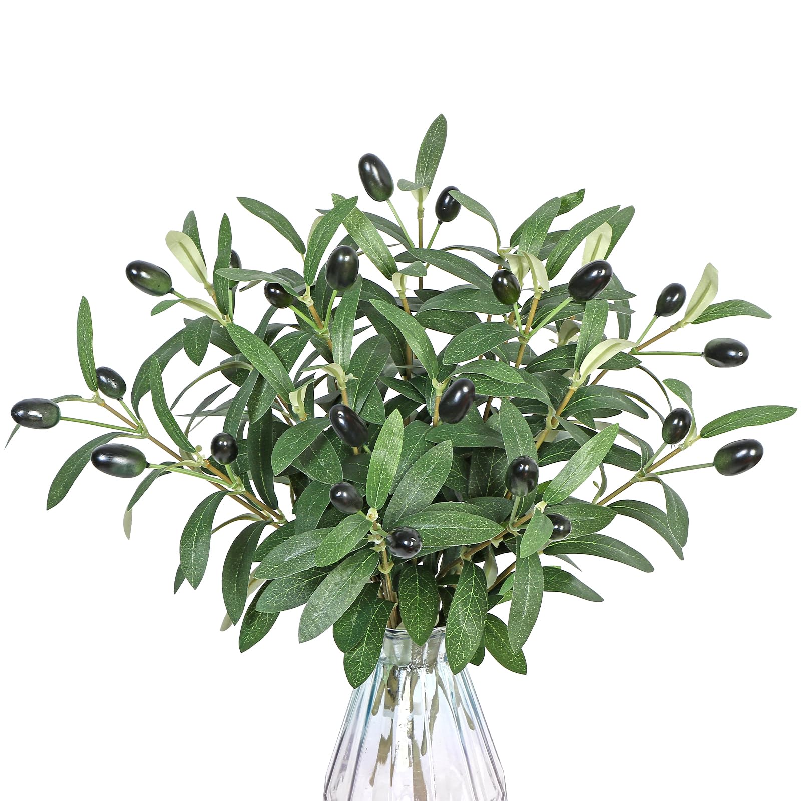 Betylifoy Artificial Olive Branches 10pcs Faux Olive Branches Stems Fake Olive Branches Artificial Greenery Stems for Vases Tabletop Centerpieces Wedding Bouquets Home Decor (10)