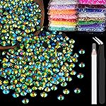 2500pcs 5mm Resin Rhinestones Bulk, Emerald Black AB Flatback Round Jelly Rhinestones Non Hotfix Crystal Gems Large Quantity Wholesale for DIY Crafts Clothes Face Makeup Manicure