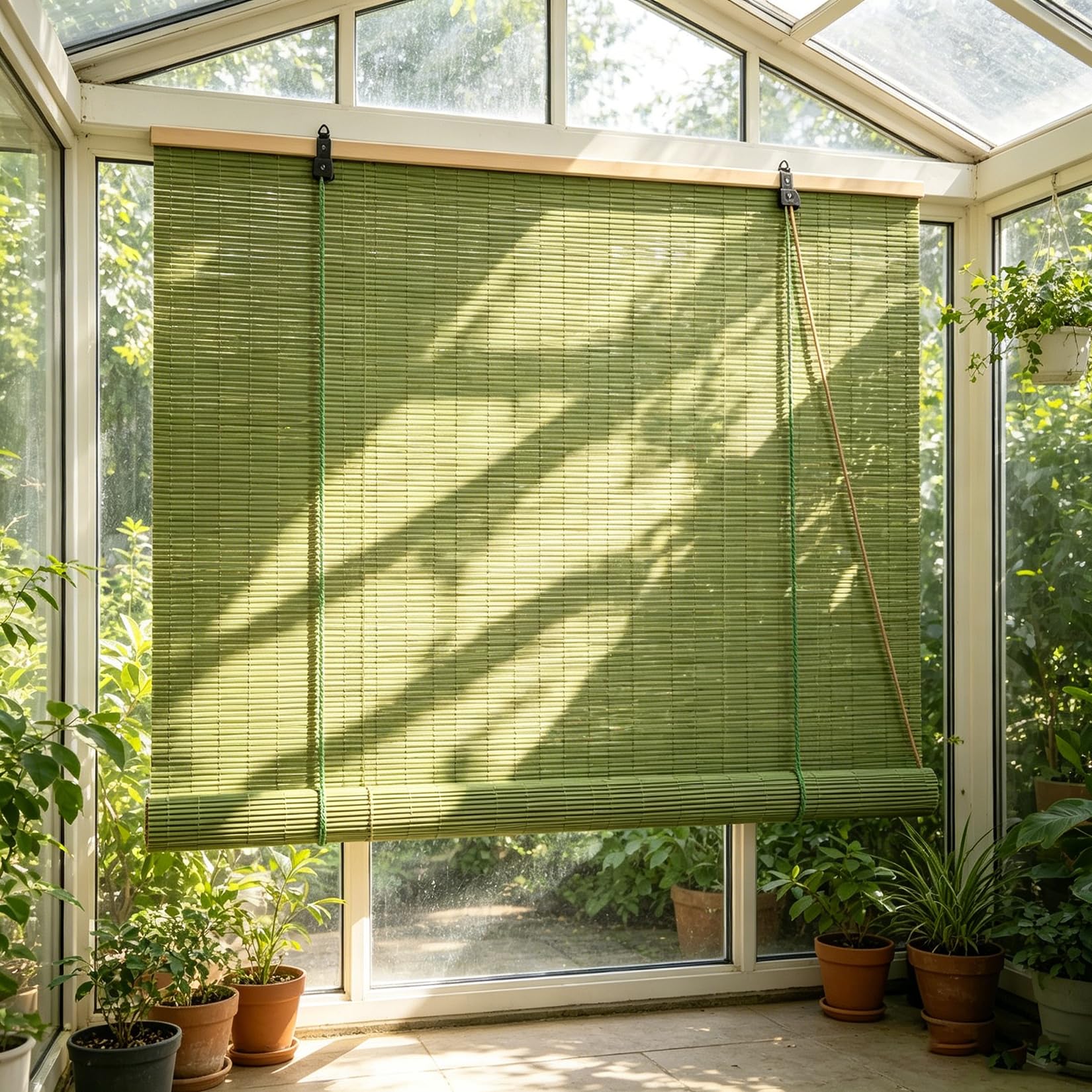 85x180cm Store en Bambou Naturel 60% Filtration | Protection Solaire| pour Fenêtres et Baies Vitrées | Installation Simple sans Perçage | Décoration Végétale Intérieure