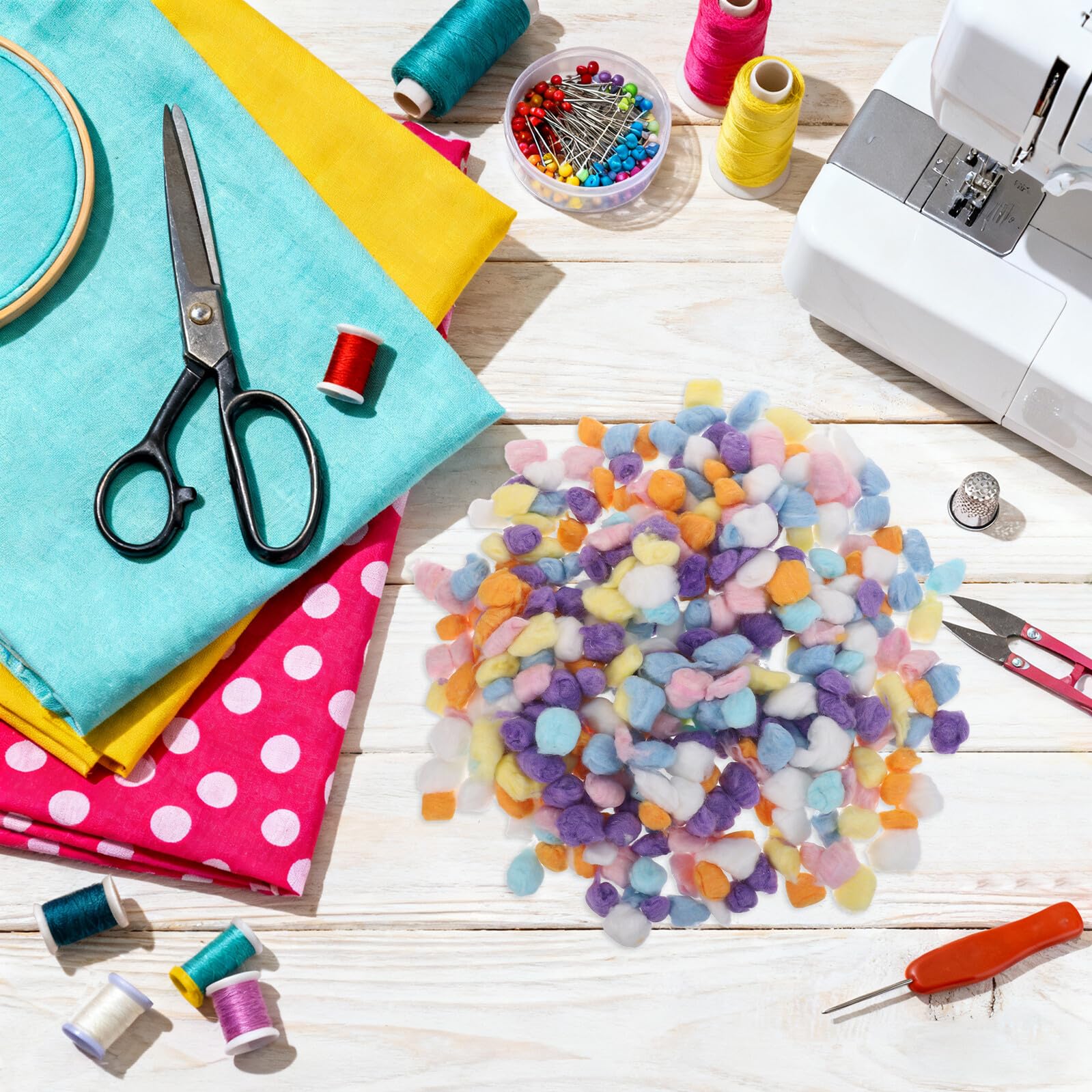 Ponpon Colorati in Cotone per Lavoretti, 1 Sacchetto 500g | Sfusi e Soffici, per Arti DIY e Addobbi Domestici, per Attività Creative in Famiglia