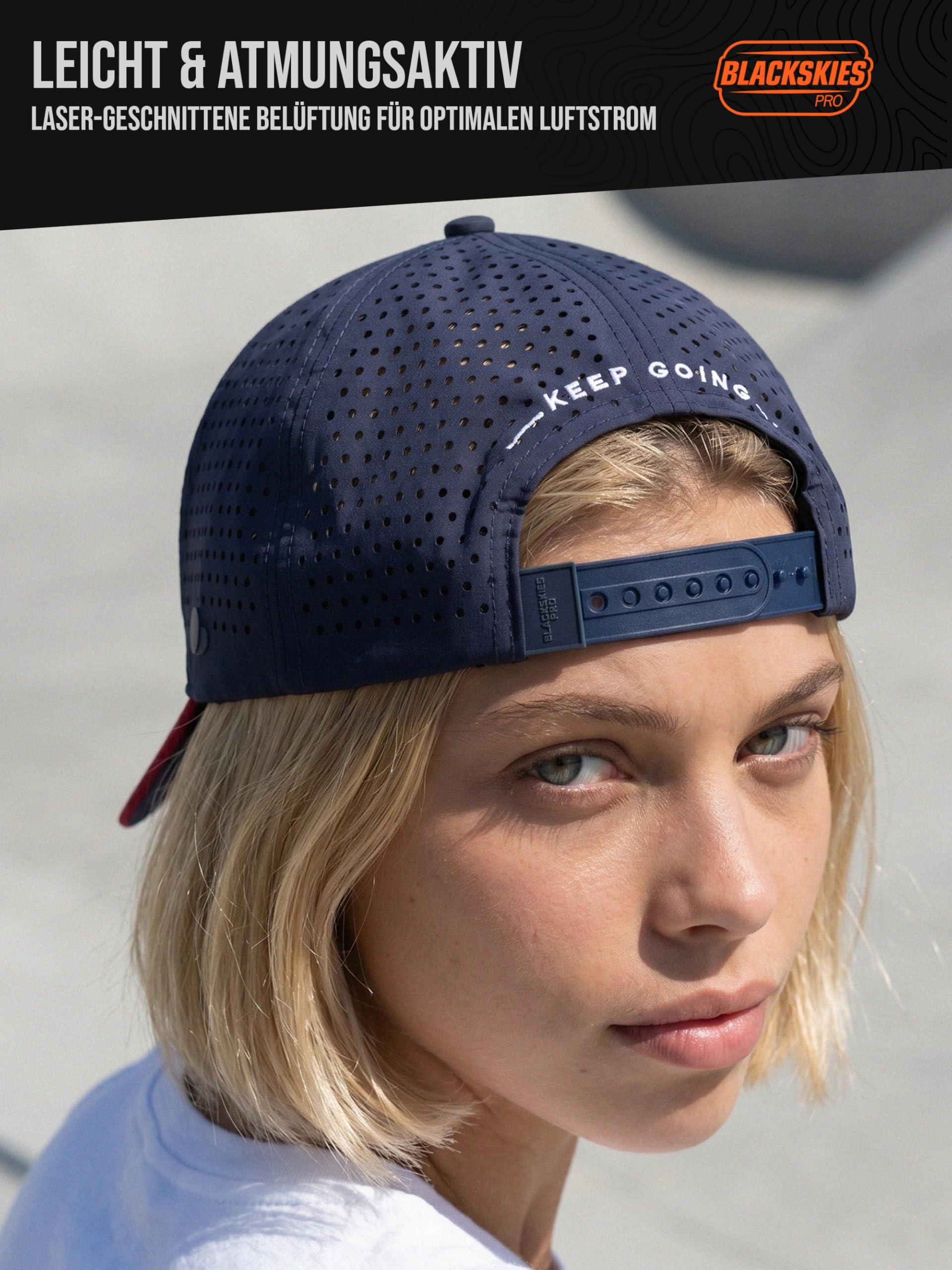 Blackskies® Pro Pulse Sport Performance Cap | Wasserabweisende Unisex Premium Baseball Kappe | Wassersport, Padel Gym Joggen Surfen Strand Tennis Herren Damen Cap - Basecap Männer Frauen