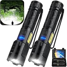 Rechargeable LED Flashlights High Lumens, 99,000 Lumen Super Bright Flashlight with 7 Modes & Waterproof, Powerful USB Rechargeable Handheld Flash Light for Camping Home