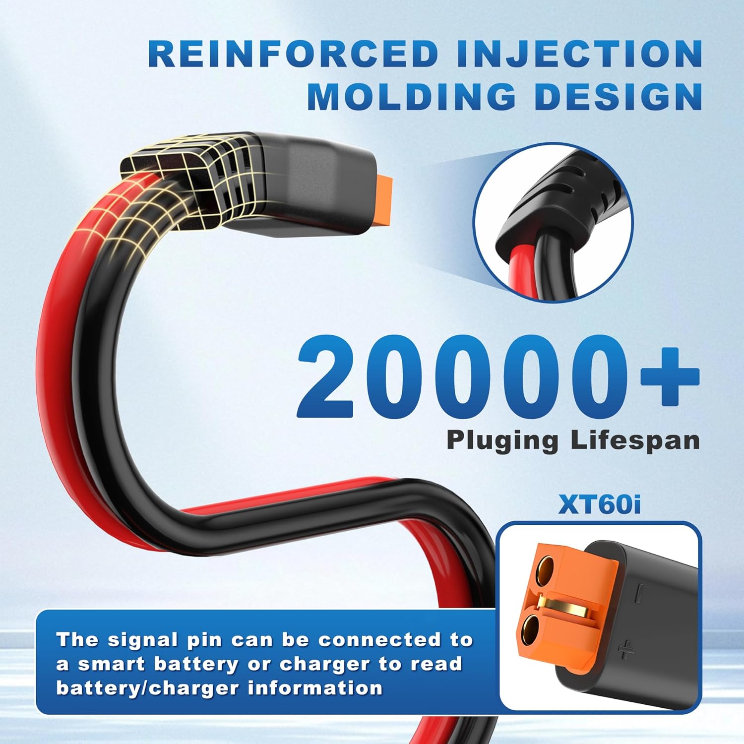 10AWG Solar Connector to XT60i Adapter Extension Cable Solar Panel to Potable Solar Power Generator/RV Foldable Solar Panel/Portable Power Station(30FT)