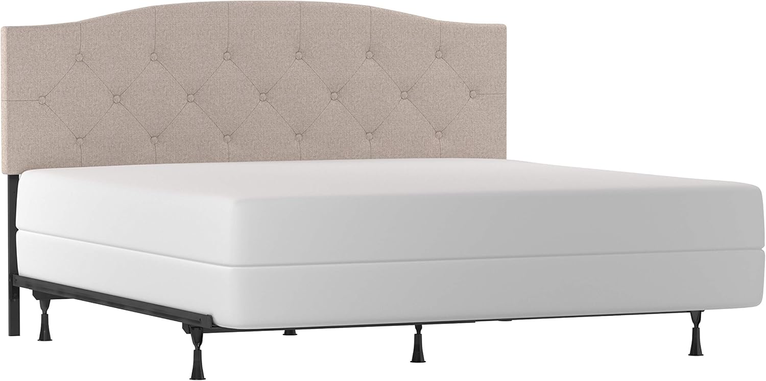 Hillsdale Provence Upholstered King/Cal King Size Headboard with Frame, Light Beige, 2694HKRL