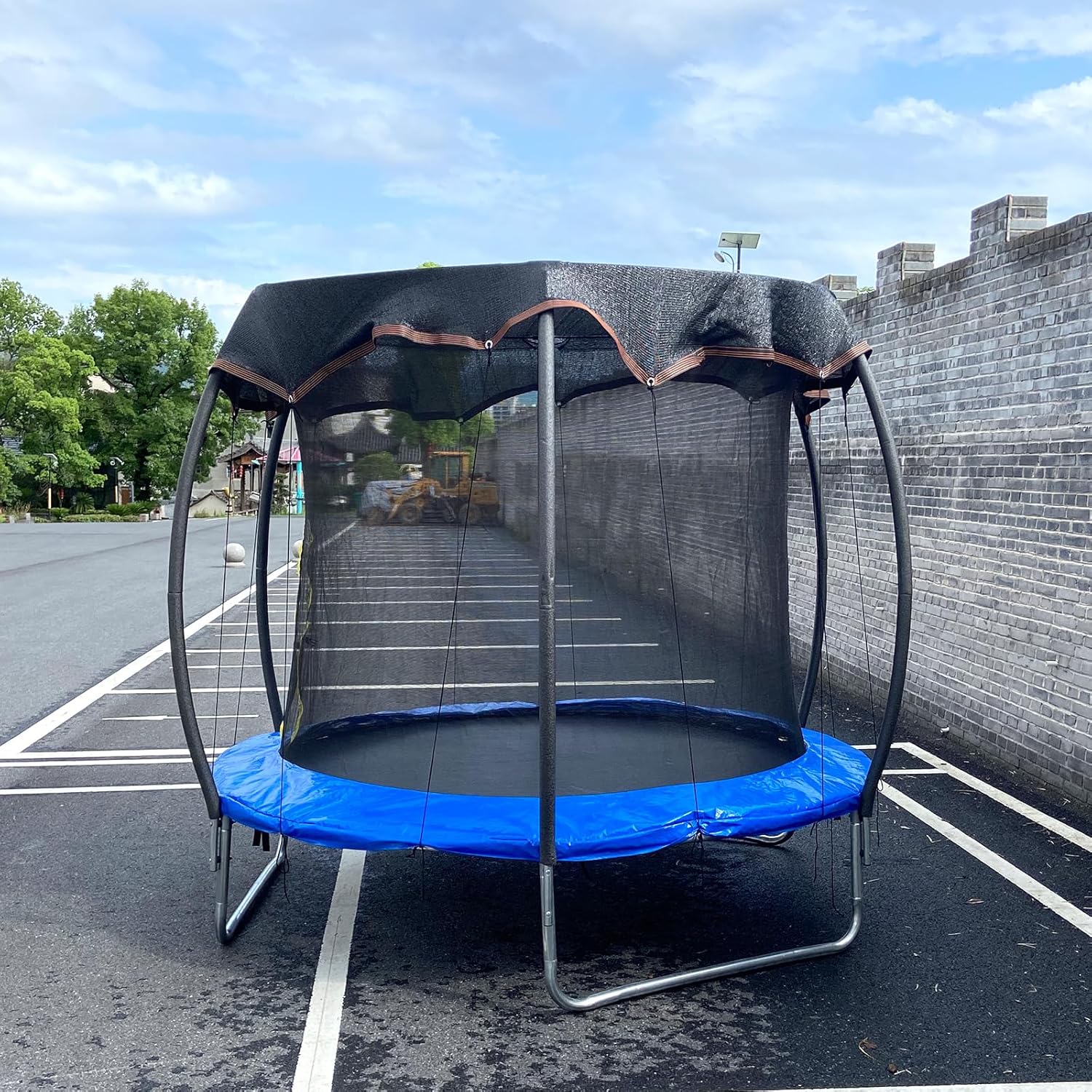 Trampoline Shade Cover 14FT Round Heavy Duty Trampoline Cover for Sun Protection and Block Leaves, Easy to Install,for Backyard Playground, Tent Only (14FT)