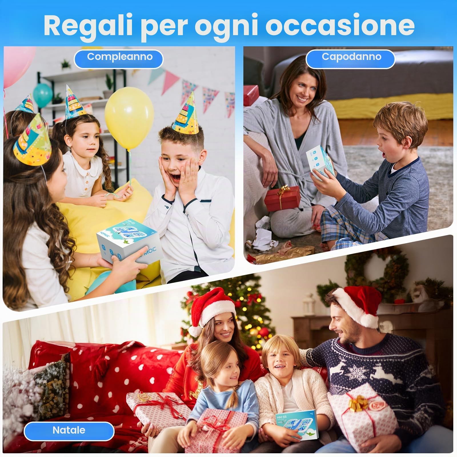 Mini drone per bambini, HOFMOC Mini drone con 5 luci LED, 3D Flip, avvio/atterraggio con un tasto, modalità headless, 3 modalità di velocità, 22 minuti di tempo di volo, drone giocattolo regali per