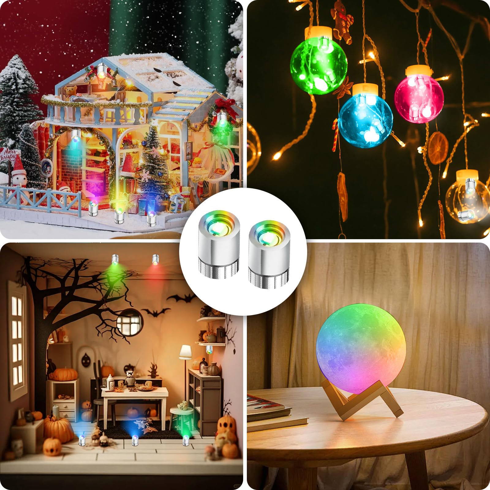 10 Mini Lumières LED Pour Maison De Poupée – Avec 15 Batteries AG3 Et Colle – 1,5 Cm – DIY, Maquettes, Vitrines