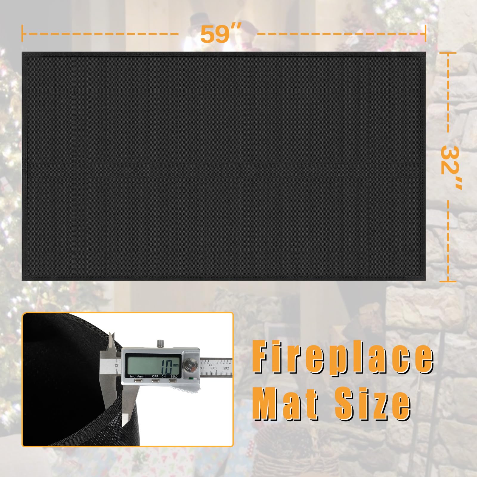 Snapklik.com : Hearth Rugs For Fireplaces Fire Resistant, 59 X 32 X 0. ...