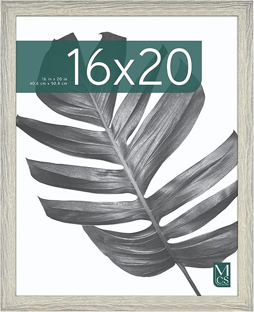 MCS Studio Gallery 16x20 Poster Frame Gray Woodgrain, Vertical & Horizontal Wall Hanging Large Picture Frame for Photos, Posters & Art Prints (1-Pack)