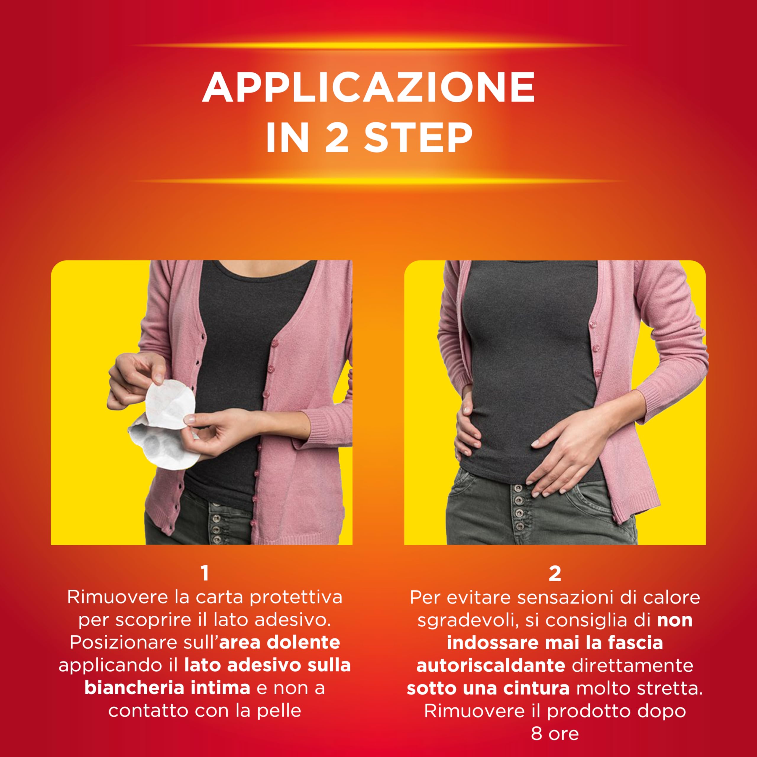 ThermaCare Fasce Autoriscaldanti a Calore Terapeutico per Dolori Mestruali, 8 Ore Calore Costante, 3 Fasce Monouso