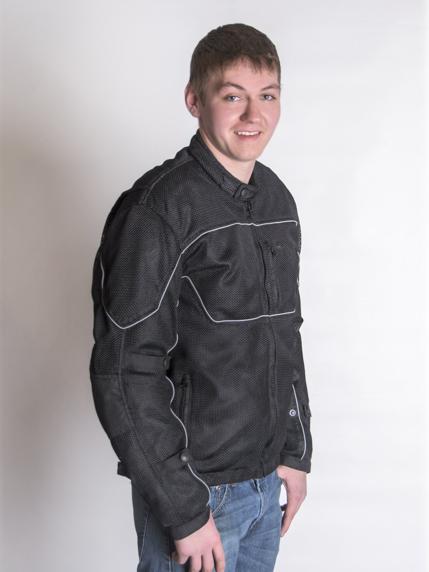 RoadDog Hurricane Mesh Motorcycle Riding Jacket Black Mens X-Large — view 2