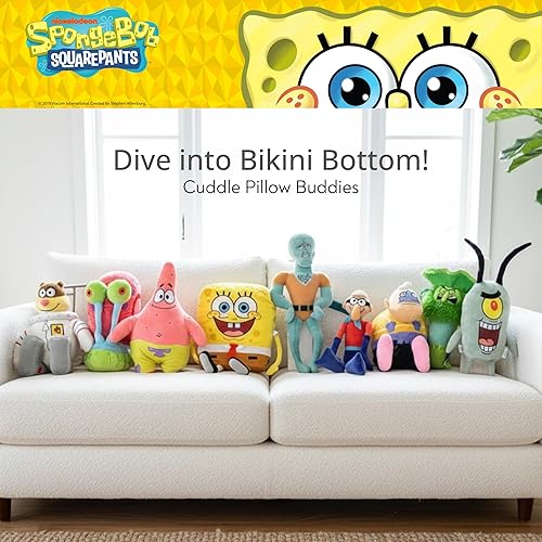 Miniatura 7 de Franco Collectibles - Almohada de peluche súper suave para niños y adultos, diseño de Bob Esponja, talla única, (Producto oficial con licencia)