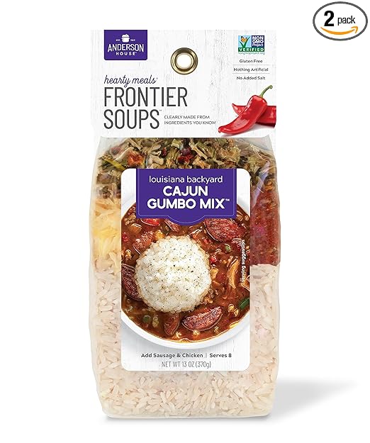 Frontier Soups Hearty Meals louisiana backyard Cajun Gumbo, 13 oz, 2 pk