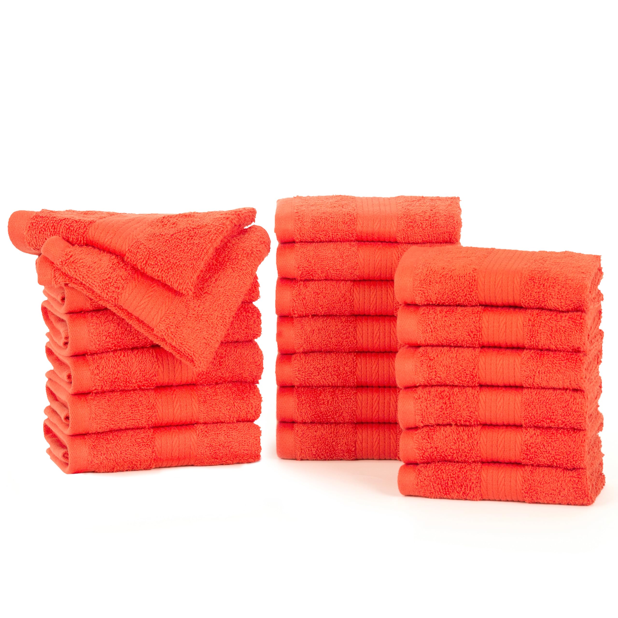 Ample Decor Wash Cloths Pack of 20, Oeko Tex Certified 600 GSM 100% Cotton Soft Absorbent, Premium Quality Durable Machine Washable, Ideal for