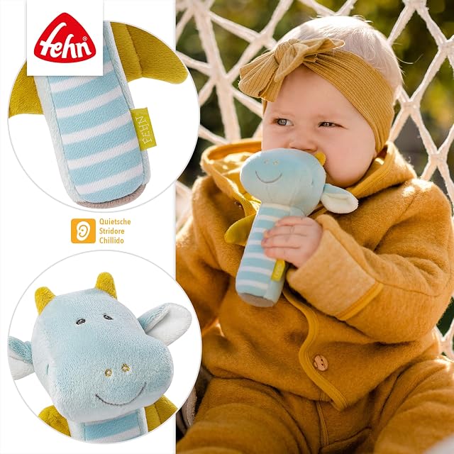 Foto 4 de 5 de Fehn Sonajero con palo Dragón - Juguete que sirve como adorable peluche y sonajero