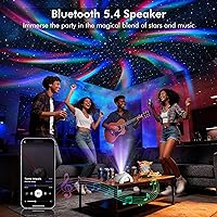 Vista 5 de Rossetta Proyector de galaxia de doble lente, proyector de estrellas para dormitorio con ruido blanco y altavoz Bluetooth, control remoto