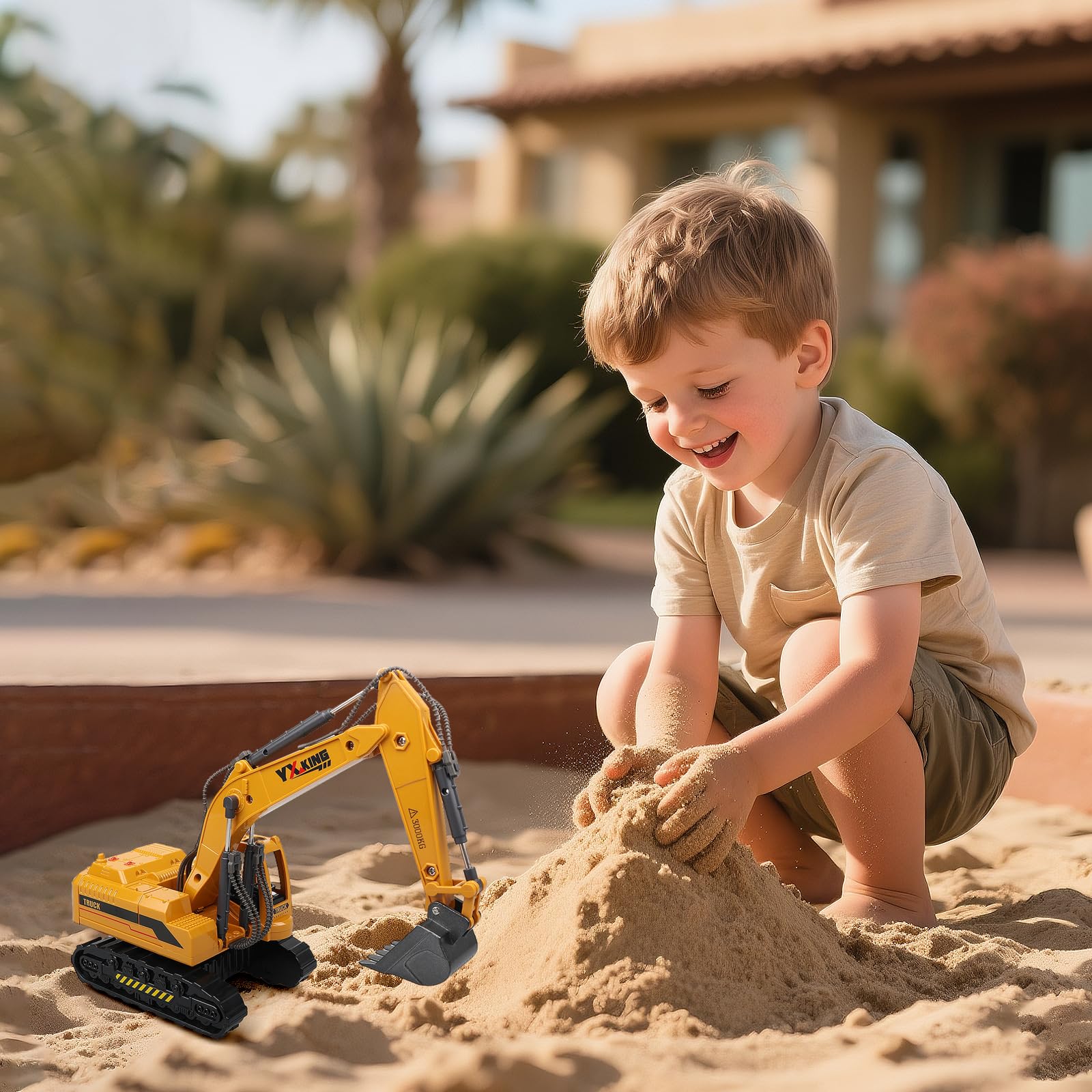 Excavadora de metal ABS, equipo de construcción manual fundido a presión, camión excavador, modelo de juguetes para niños de 3 a 5 años, 4 a 7, 8 a 12 años, regalos de Navidad y cumpleaños 2