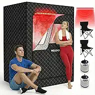 2 Person Sauna Box for Home, Protable Steam Sauna Tent with 660nm Red Light Therapy, 5-Layer Waterproof, Compact and Easy Storage, Infrared Saunas for Relaxation, 5.9' x 4.1' x 3.0'