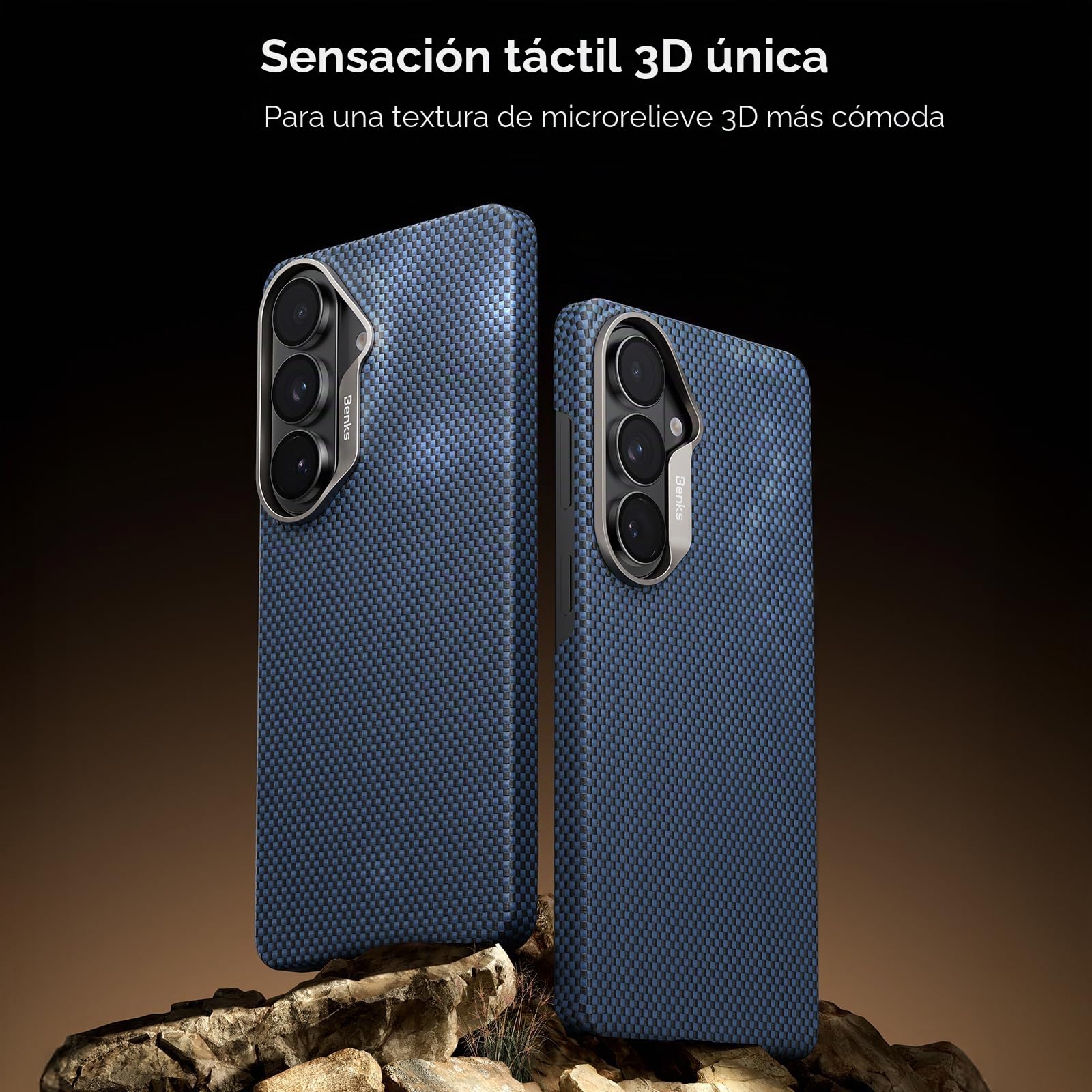 BENKS ArmorTint Funda para Samsung Galaxy S26 6,3 Pulgadas, Carcasa Delgada Ligera, Fabricado con Fibra de Aramida Kevlar, Magnética Funda para Samsung S26 Case, Azul Starlight