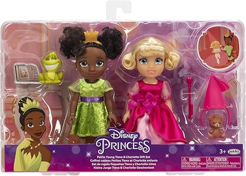 Miniatura 6 de Disney Princess Set de regalo de muñecas pequeñas Young Tiana y Charlotte
