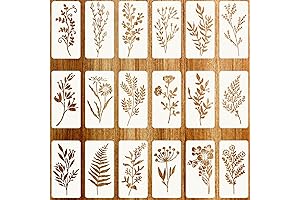 18-Piece Bone Inlay Stencils for Creative Woodworking and Painting Projects
