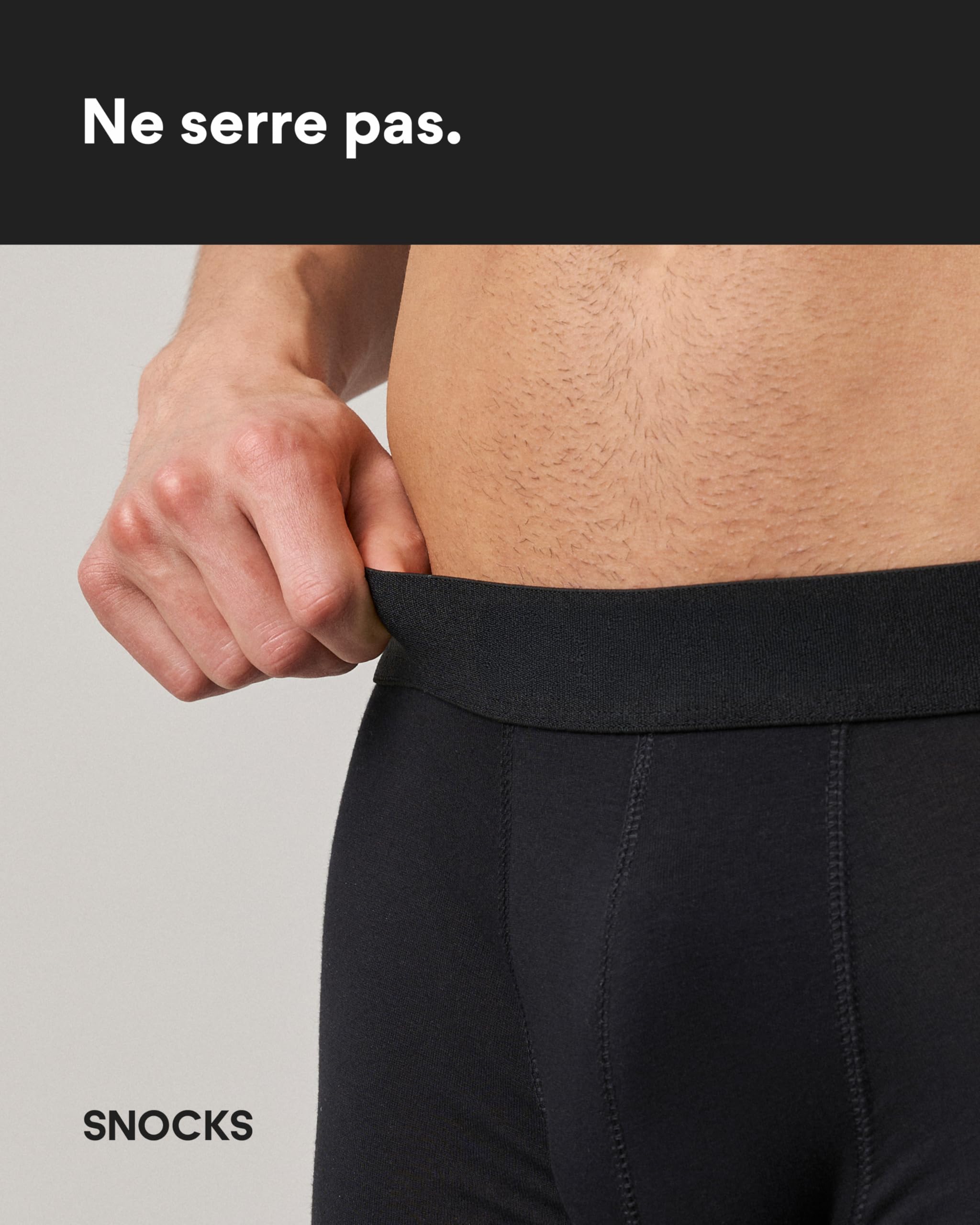 Snocks – Boxer Homme Sans Logo – Lot de 6 – Respirant et Confortable – Coton Bio Certifié GOTS – Slip Idéal pour Sport et Quotidien – Caleçon Tailles S à 3XL