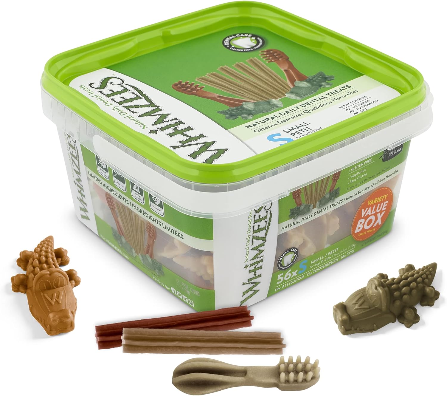 Whimzees Natural Grain Free Daily Dental Dog Treats Variety Packs 56 Small, Grade 840 G Buy