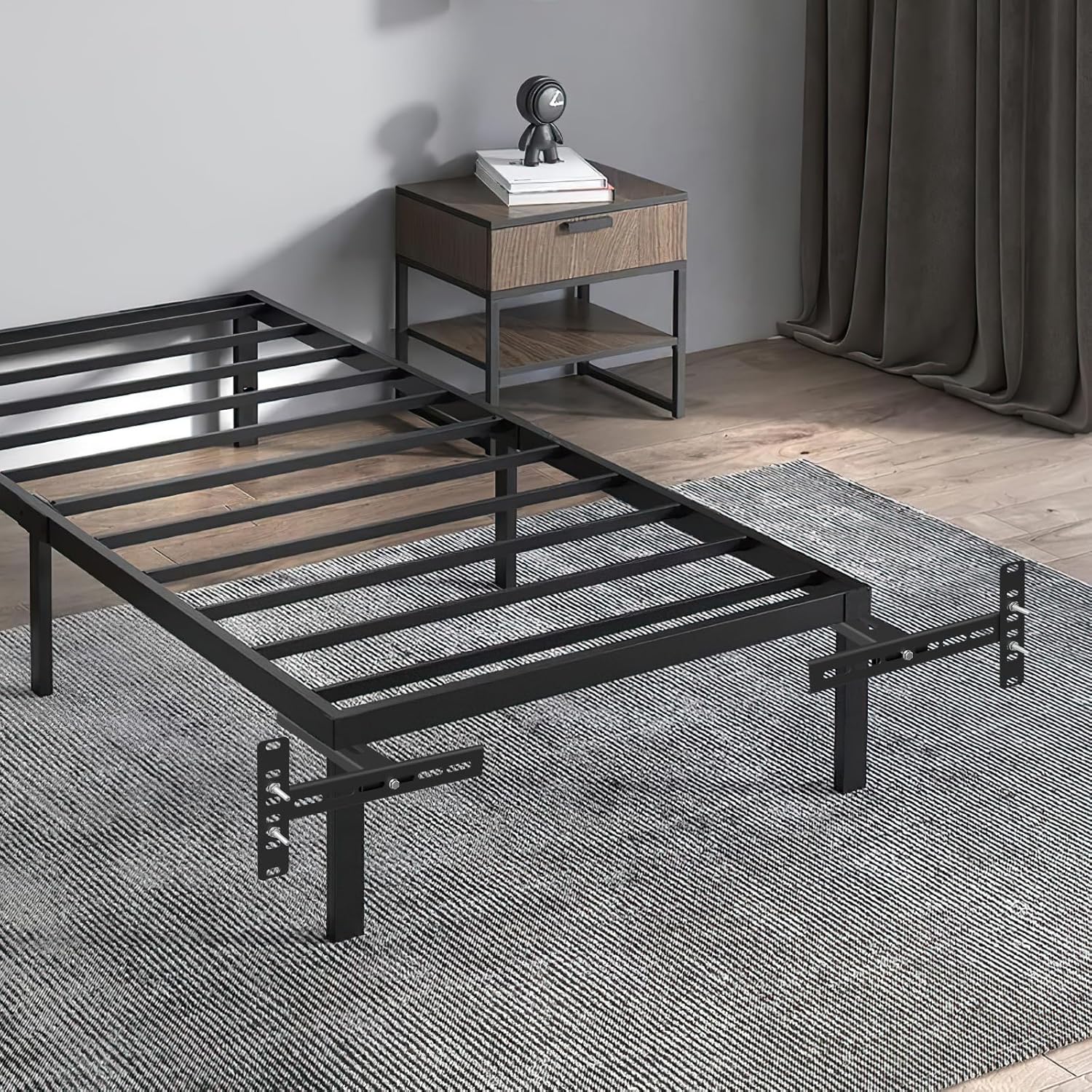 Universal Headboard Brackets for Adjustable Bed Base, Headboard Brackets for Twin/King/Queen/Full Size Bed Frame, Easy to Customize - Durable - Solid Steel(Black)