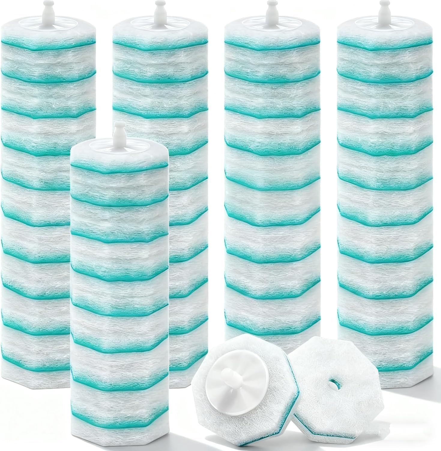 50 Pack Toilet Wand Refills Compatible with Clorox Toilet Wand Handle - Lavender Scented Disposable Cleaning Heads - Purple Scrubber Pads Refill Kit with Pre-loaded Cleaner (Wand Not Included)