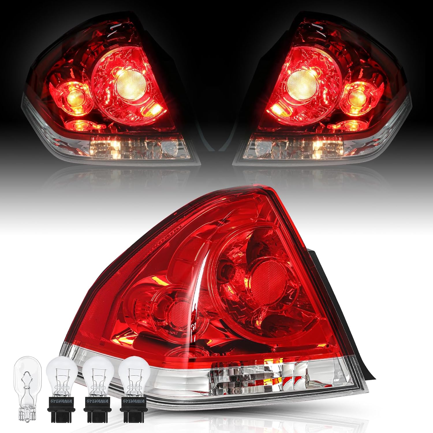 Tail Light Assembly For 2006 to 2013 Chevy Impala Halogen Type Outer Rear Taillight Assembly OE Direct Replacement Brake Tail Lamp Left Driver Side