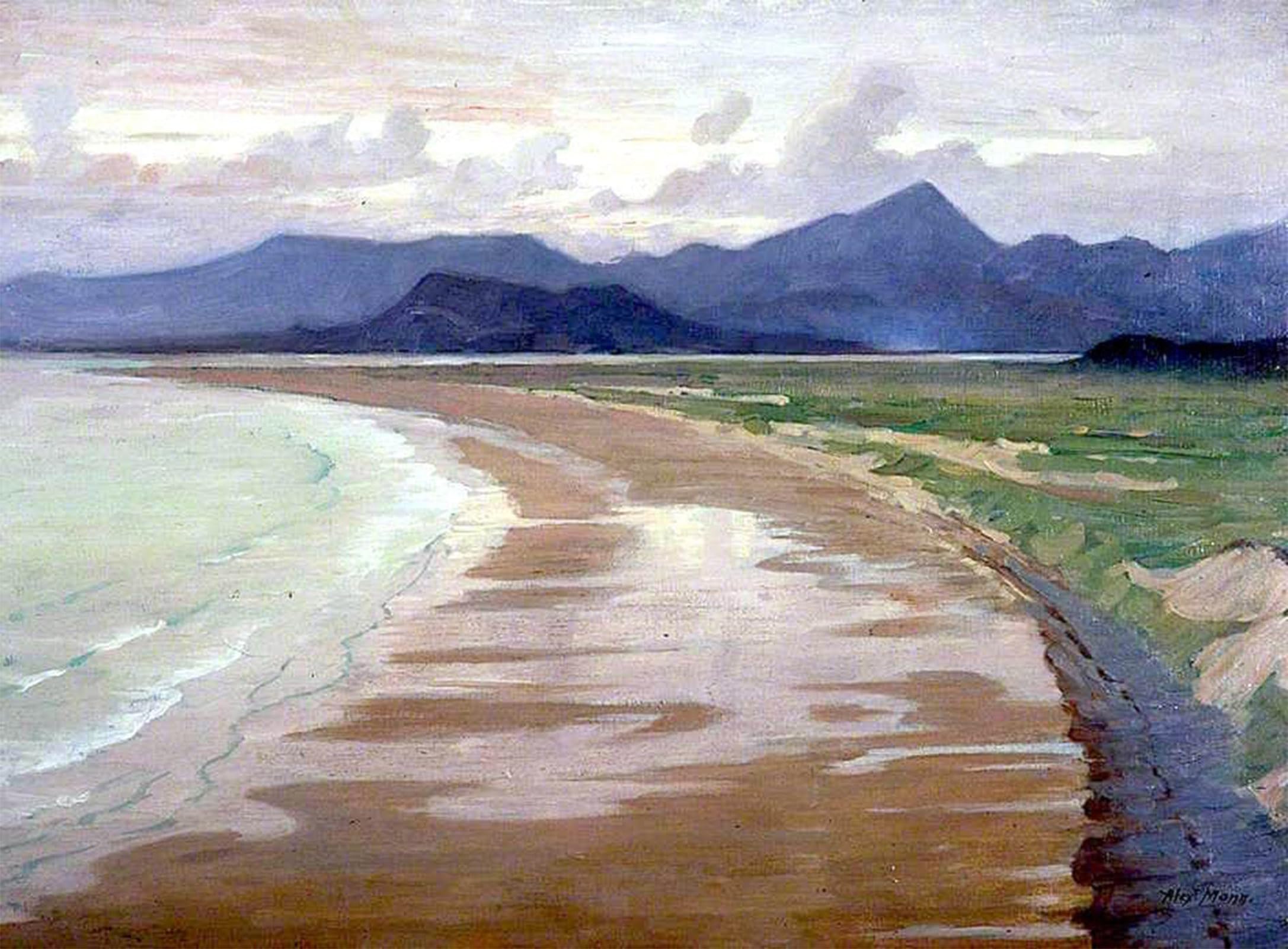 Toile Baie de Tremadog Alexander Mann contre murs vides