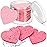 Nuenen 60 Pieces Facial Sponges with Container, Heart Shape Compressed Face Sponges Natural Cleaning Pads for Washing Face Cleaning Exfoliating Esthetician Makeup Removal(Pink)