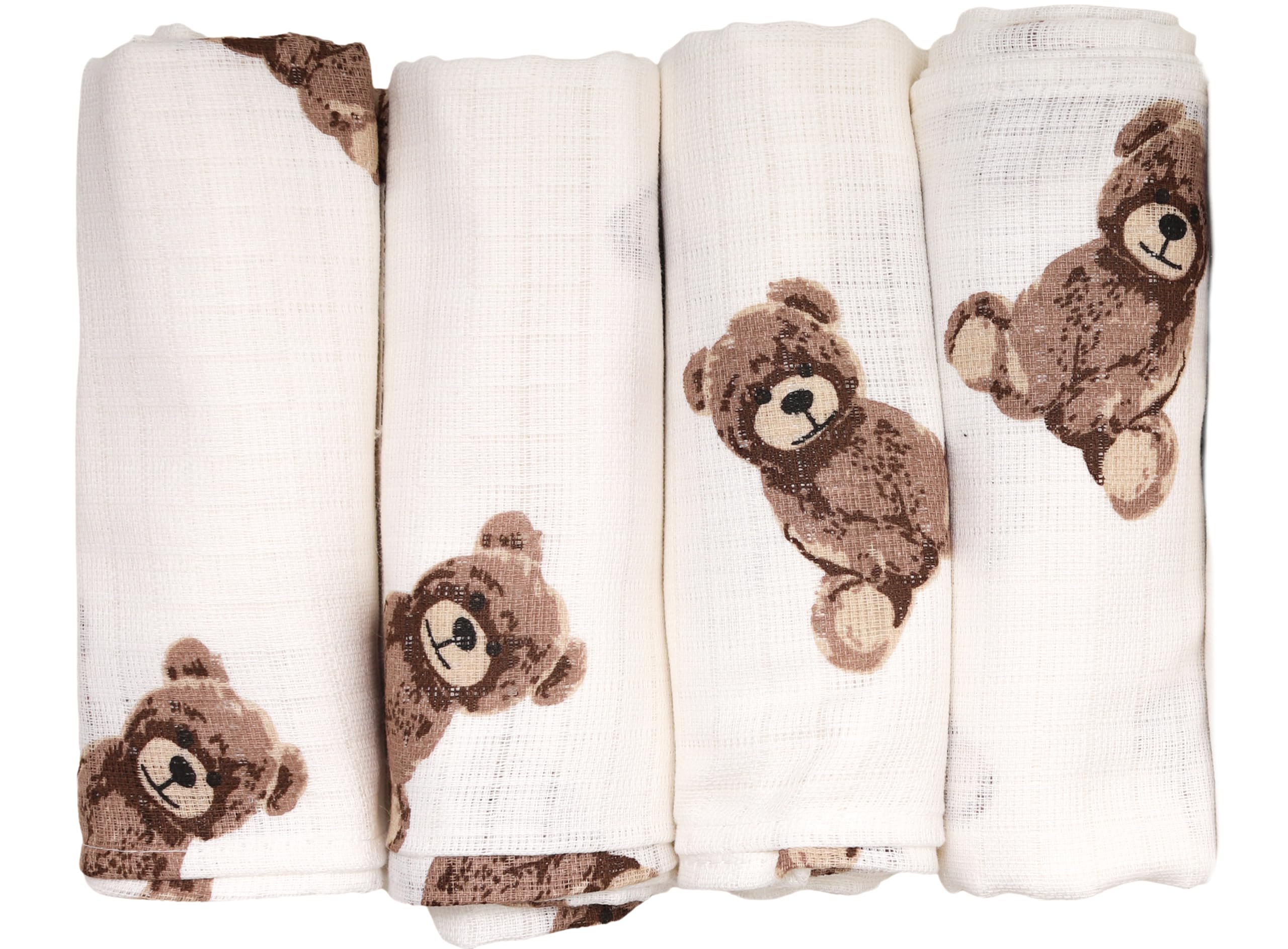 FENSILO Spucktücher Baby 4er-Pack 80x70cm Mussellintücher,Mullwindeln Junge und Mädchen-26