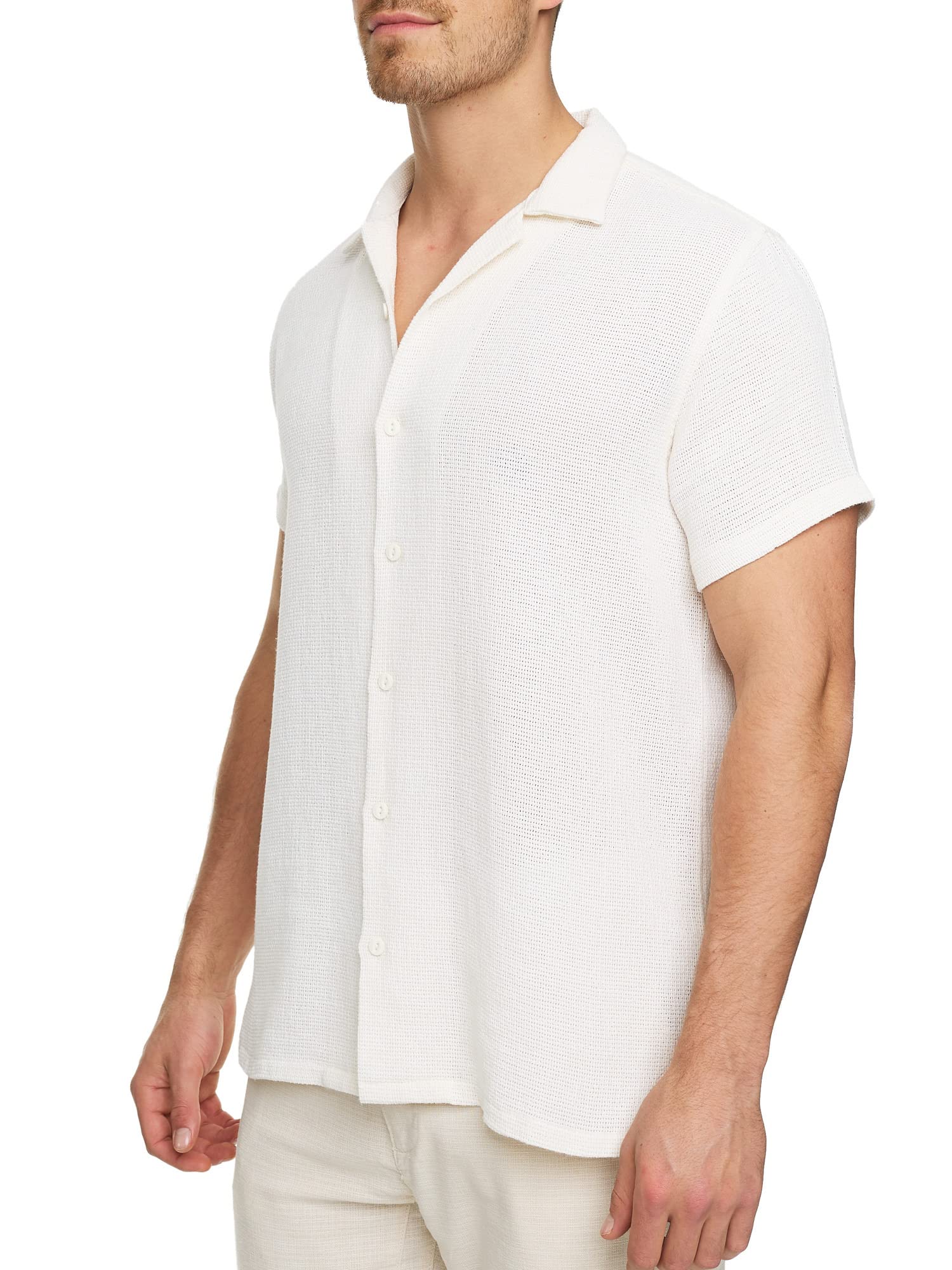 Indicode Herren INCosby Kurzarmhemd aus 100% Baumwolle mit Kentkragen