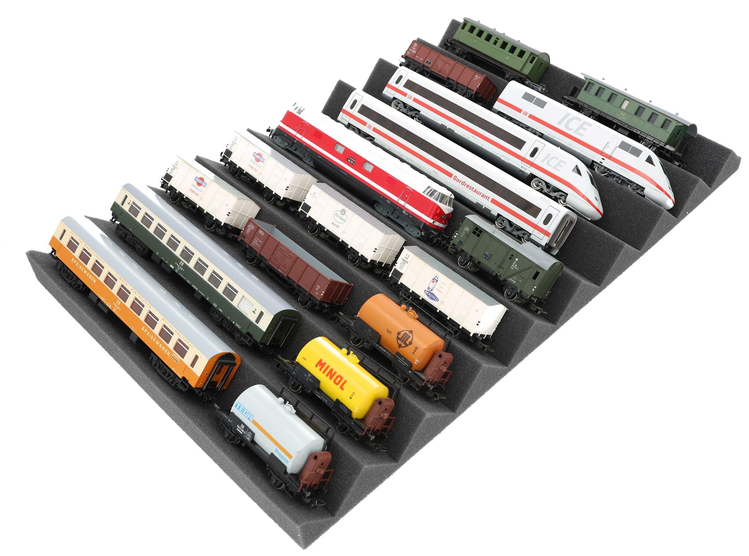 Feldherr EUMFJLA01 Zugliege Spur H0-9 Fächer für Modelleisenbahn Loks, Waggons und Fahrzeuge, 2 Stück