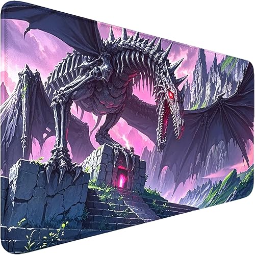 Tapete de juego para MTG, bordes cosidos, TCG, 24 x 14 pulgadas, antideslizante, Dragon MTG, superficie lisa, base de goma, alfombrilla de mouse