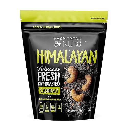 Anacardos secos tostados Himalaya salados 2 libras - horneados en pequeños lotes para mayor frescura - Horno tostado a la perfección sin aceite -