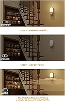 Vista 4 de L LOHAS LED Luz nocturna con sensor de movimiento, paquete de 2, luz nocturna activada por movimiento, luces nocturnas enchufables en la pared, 3000