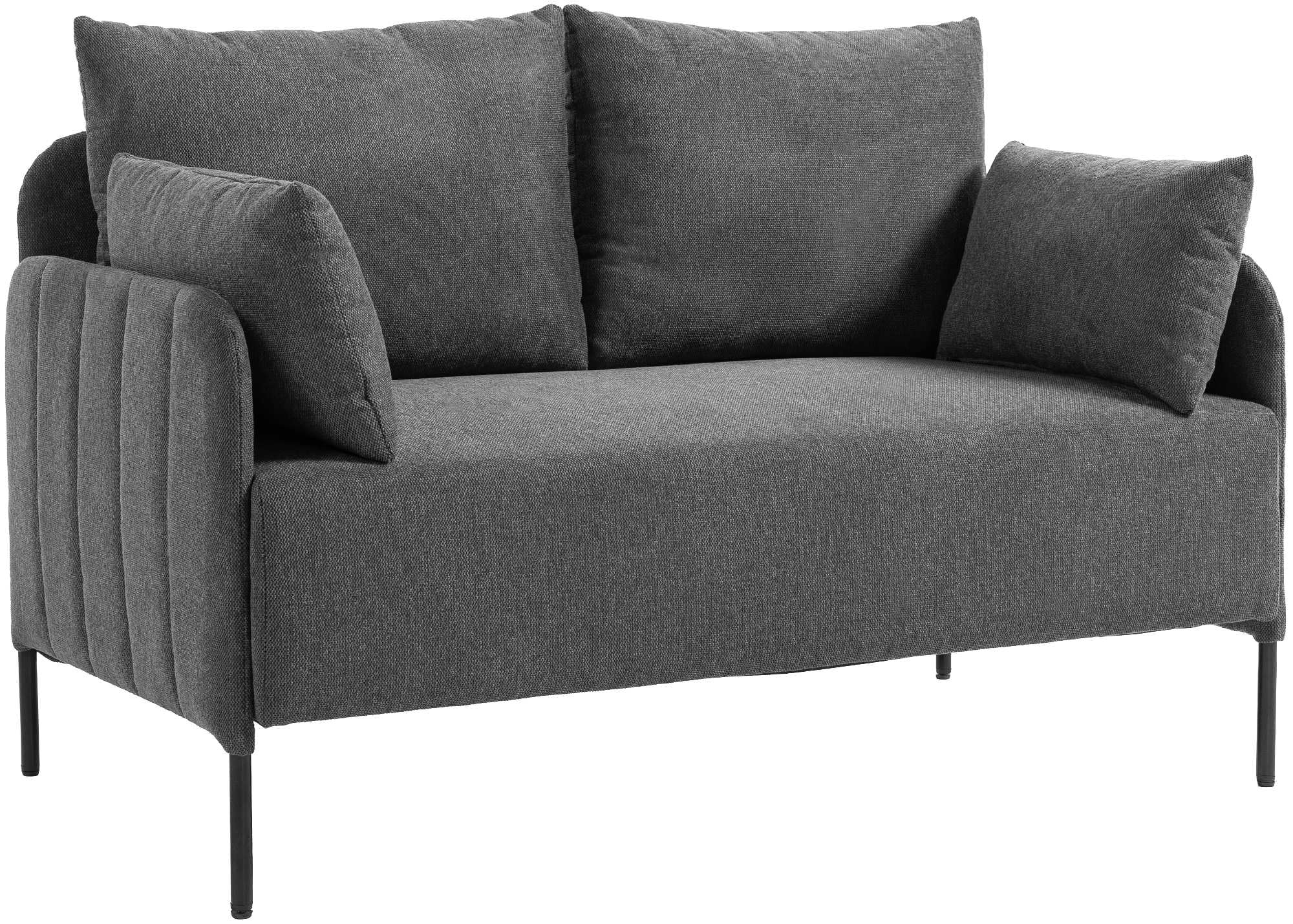 CLP Divano 2 posti confortevole Ziden, imbottito con cuscini, portata fino a 300 kg, Colore:grigio scuro