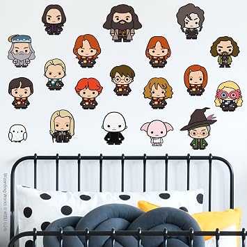 Harry Potter Wall Sticker – 19 Character Charm Art Wall Decal Set Wizarding World Art (60cm (W) x 30cm (H))