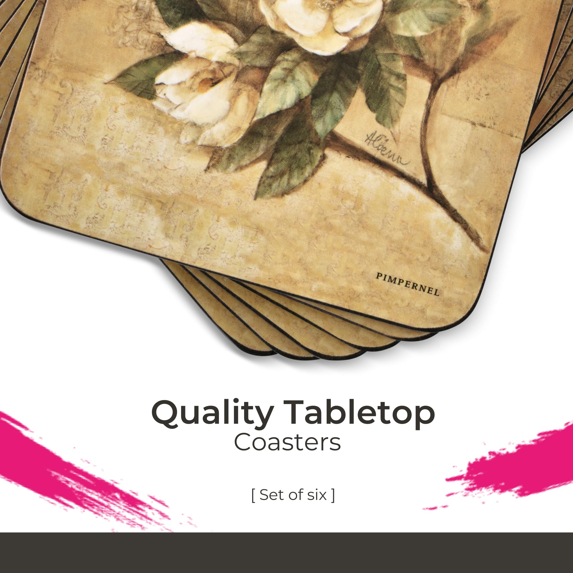 Pimpernel Sugar Magnolia Coasters - Set of 6, 4