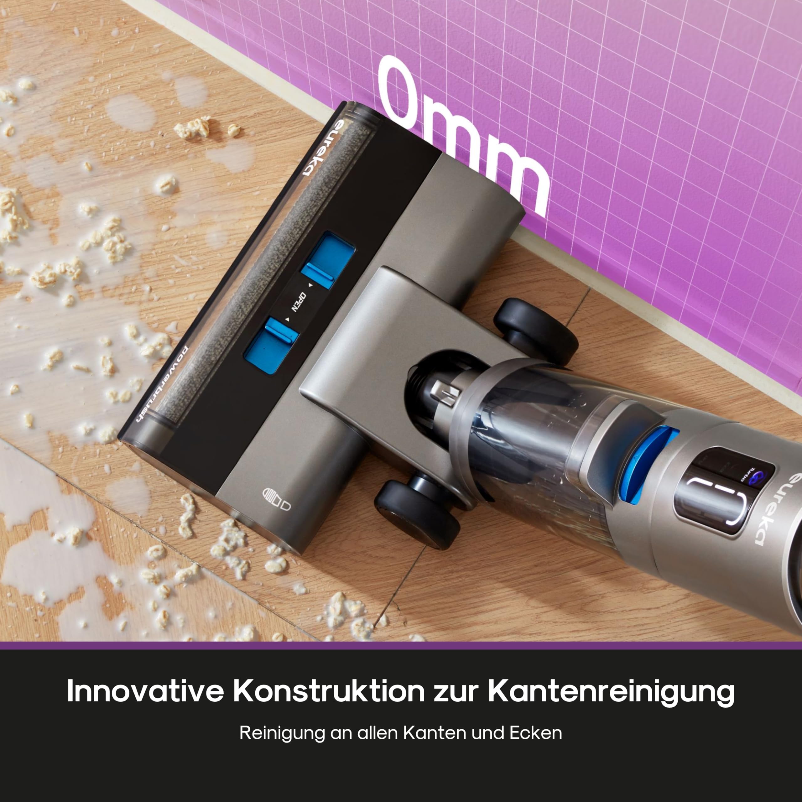 Eureka Rapidwash NEW430 Kabelloser Nass Trockensauger Polsterreiniger, mit Wischfunktion für mehrere Oberflächen, Tierhaare,LED-Display,Selbstreinigungs- und Trockenfunktion, Sprachnavigation
