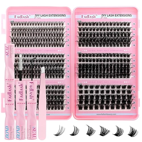 Miniatura 12 de Racimos de pestañas individuales, bandeja mixta, rizado D, extensiones para colocar en casa (40D-0.07 mm-D, 15/32 de pulgada-45/64 de pulgada)