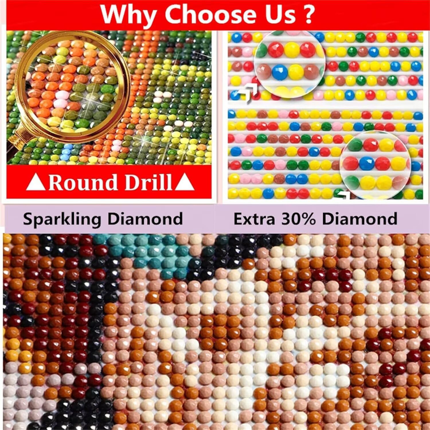 5D Diamond Painting Kit Completo Birra Vino Pittura Diamante Natale DIY Disegni con Perline da Attaccare Pittura con Cristalli, Passatempo per Adulti Kit Pittura Casa Decorazione Murale 80x80cm -V8K