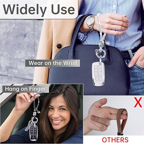 Miniatura 10 de Funda para llavero Ford C con llavero de cristal para coche,