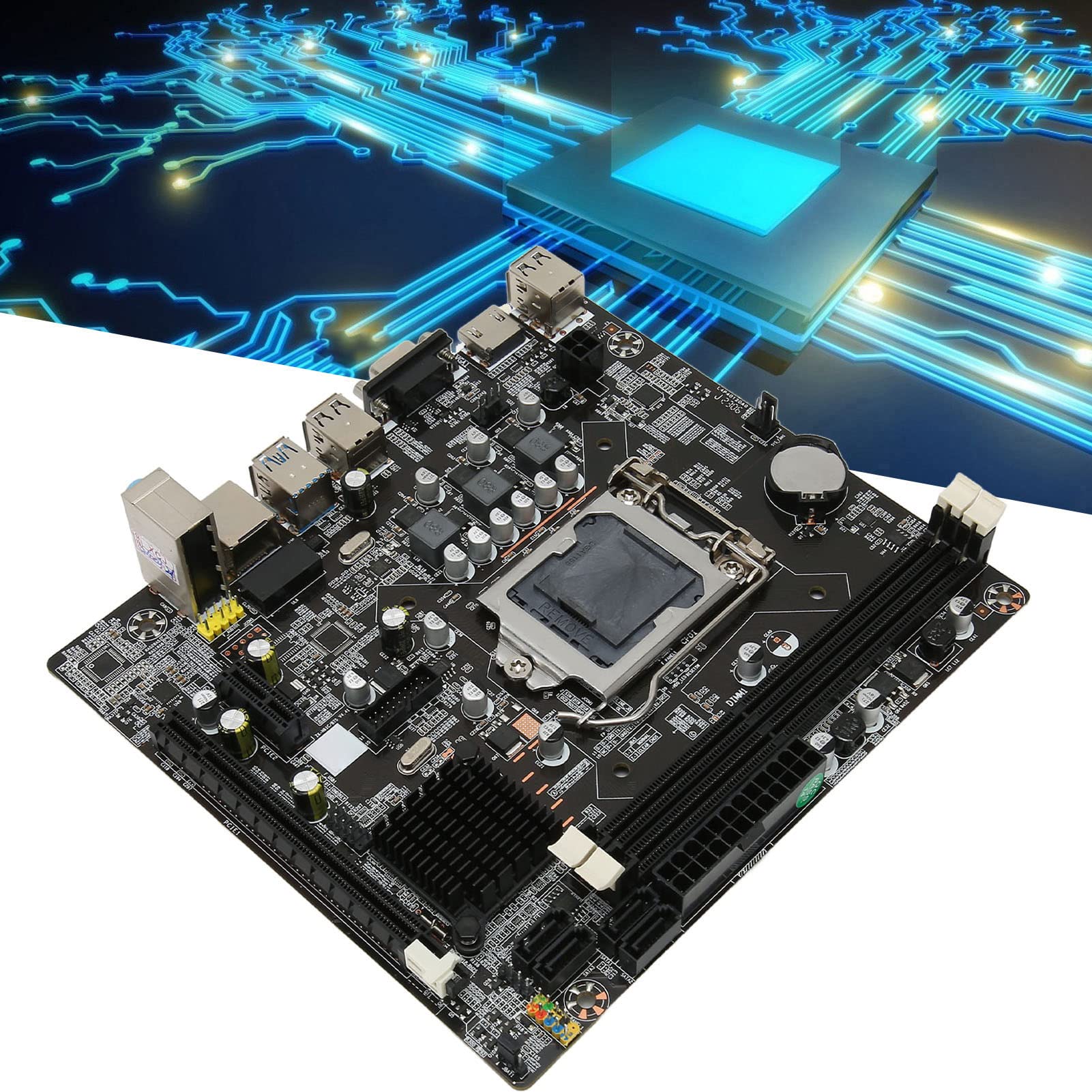 Scheda Madre H61 M-ATX - Supporta Processori LGA 1155, con DDR3 a Doppio Canale, PCIe X16, 4 XSATA 2.0, USB 3.0, USB 2.0, HDMI, VGA, per PC Desktop